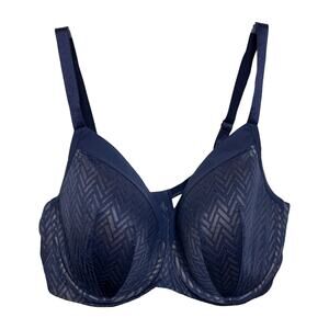 ThridLove Chevron Contour Demi Bra Navy 40E Lace